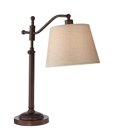 Regency Hill Traditional Desk Lamp 30 1/2" Tall with Usb Charging Port Arm Adjustable Drum Shade for Living Room Office