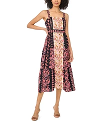 CeCe Women's Sleeveless Square Neck Midi Dress