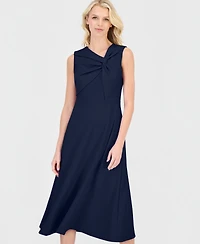 Anne Klein Women's Twist-Front A-Line Midi Dress