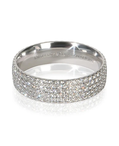 Pre-Owned Tiffany & Co White Gold Diamond Metro 5 Row Ring