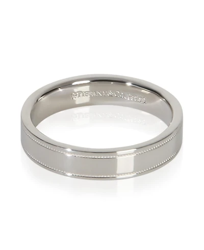 Pre-Owned Tiffany & Co Platinum 4mm Milgrain Band