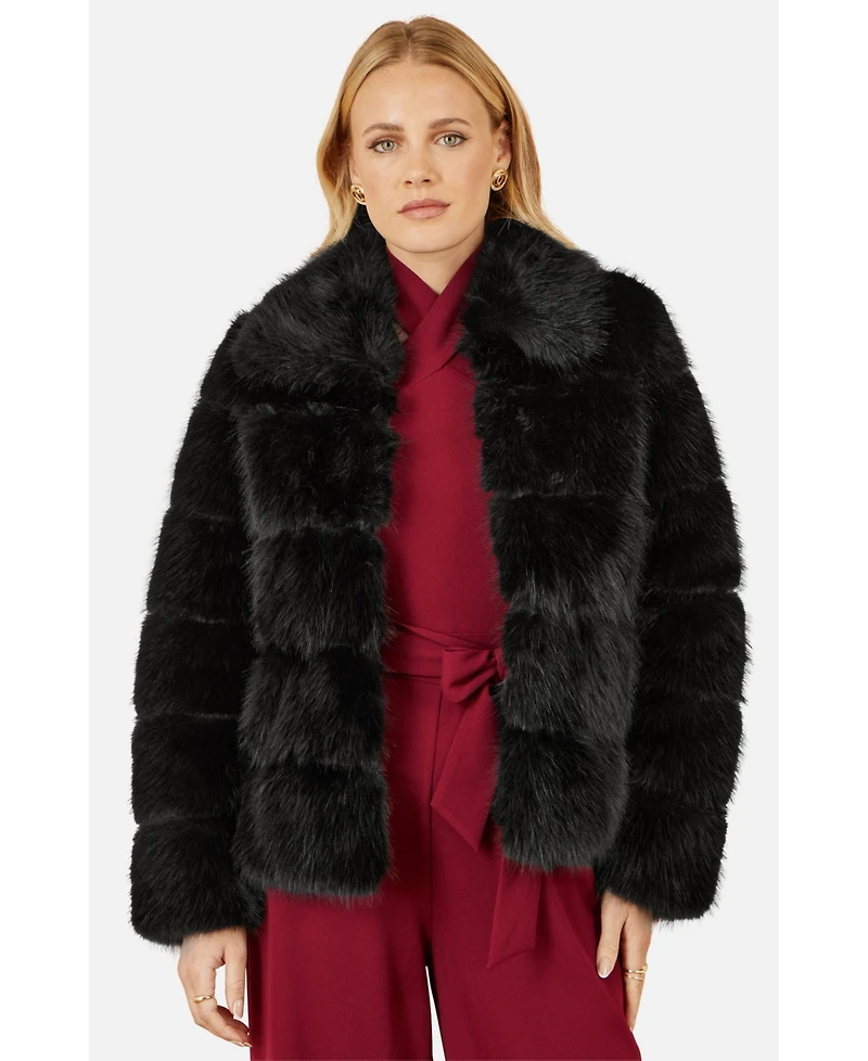 Yumi Women's Luxe Faux Fur Coat
