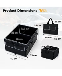 Gouun 13-Gallon Foldable Car Trunk Organizer with Removable Divider and 6 Pockets