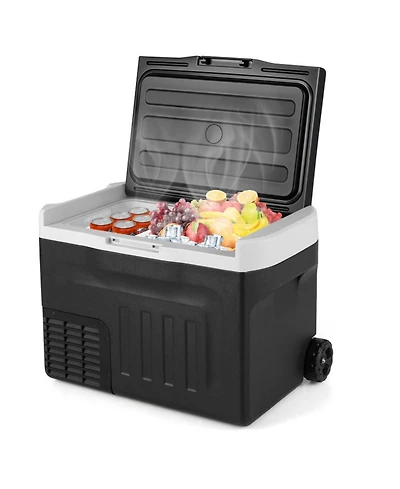 Gouun 32-Quart Portable Car Refrigerator Freezer with Touch Panel and Removable Divider