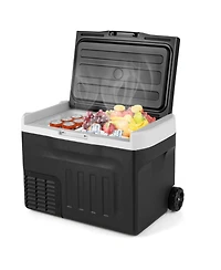 Gouun 32-Quart Portable Car Refrigerator Freezer with Touch Panel and Removable Divider