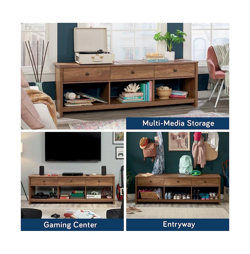 Sauder River Ranch Credenza, For TVs up to 75", Sindoori Mango finish