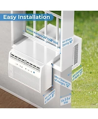 Antarctic Star 10000 Btu Saddle Window Air Conditioner, Ultra-Quiet with Full Window View