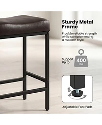 Gymax Bar Stools Set of 2 Bar Chairs for Kitchen Island Backless Modern Barstools