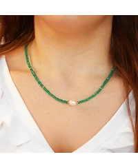 The Lovery Onyx Bead Pearl Necklace 14K Gold