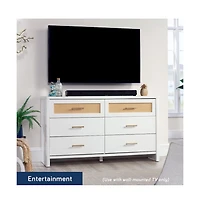 Sauder Isabella Isle 6-Drawer Dresser, White Finish
