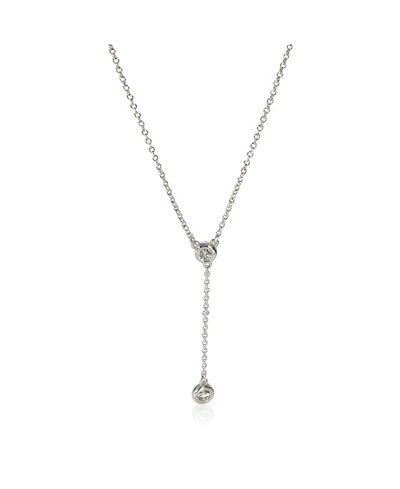 Pre-Owned Tiffany & Co Sterling Silver Diamond Diamond By The Yard Lariat Necklace