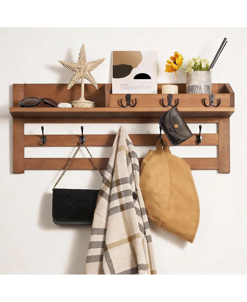 Yigii Solid Pine Wood Wall Organizer