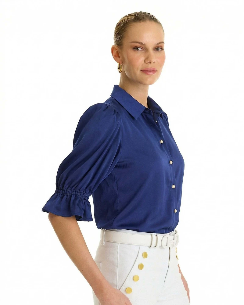 The Noli Shop Women's Cindy Ruffle Sleeve Blouse