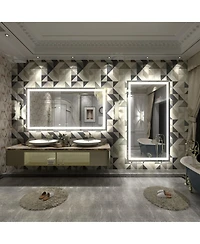 Apmir 60" x 32" Super Bright Front and Back Led Lighted Anti-Fog Tempered Glass Bathroom/Vanity Mirror with Etl and 3-Year Warranty