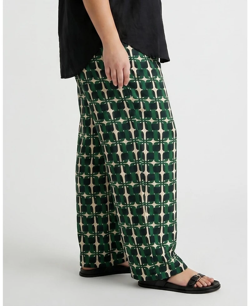 Universal Standard Plus Iris Linen Easy Pull-On Pants