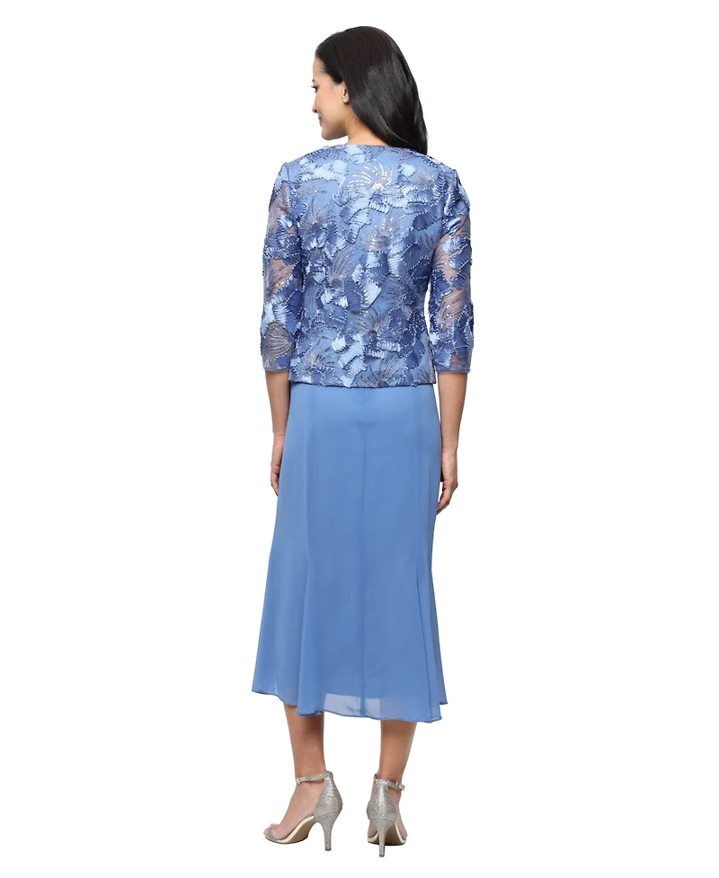 Alex Evenings Petite Scoop Neck Dress and Soutache Open Jacket, 2-Piece Set