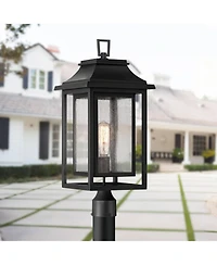 John Timberland Cecile 23 High Mission Outdoor Post Mount Light Fixture Pole Porch House Box Lantern Weatherproof Clear Glass Shade
