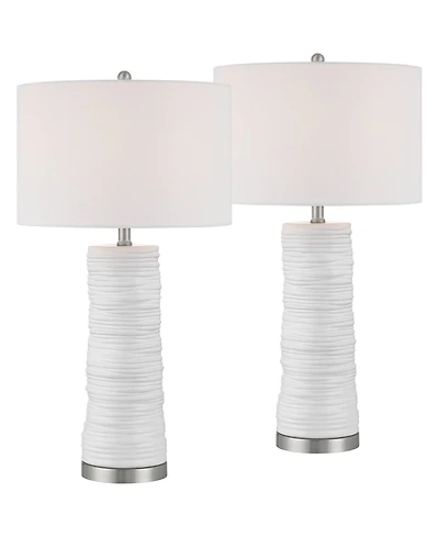 360 Lighting Contours 27 1/2" High Modern Ceramic Table Lamp Set of 2