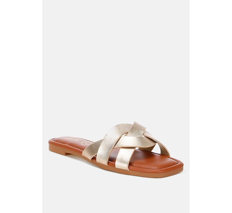 London Rag Women's Dickery Knotted Straps Detail Slip Ons