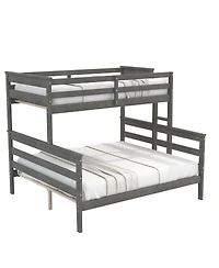 Streamdale Furniture Wood Twin Xl over Queen Bunk Bed with Ladder
