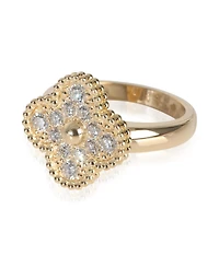 Pre-Owned Van Cleef & Arpels Yellow Gold Diamond Vintage Alhambra Ring