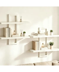Yigii Double-Layer Floating Shelves for Home Decor, Capacity, Easy Install, Versatile Use