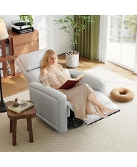gaomon Manual Reclinder,360 Swivel Rocking Glider Reclinder Chair, Soft Faux Leather Upholstered Sofa Chair with Ergonomic Backrest for Adults