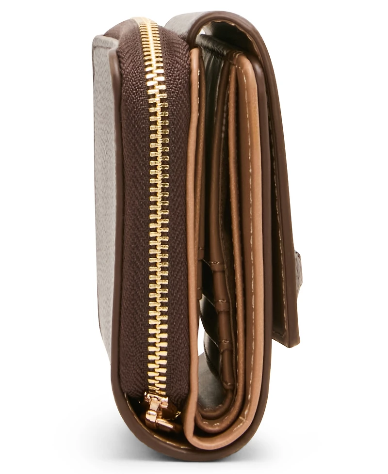 Anne Klein Tortoise Chain Link Trifold Wallet
