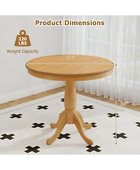 Slickblue Round Wooden Pedestal Side Table, Pub Style Accent Table for Living Room