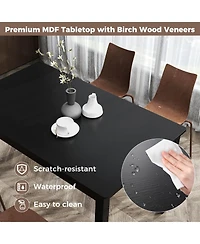 Slickblue 48 Inches Kitchen Dining Table Wood for 4 Rubber Wood Legs