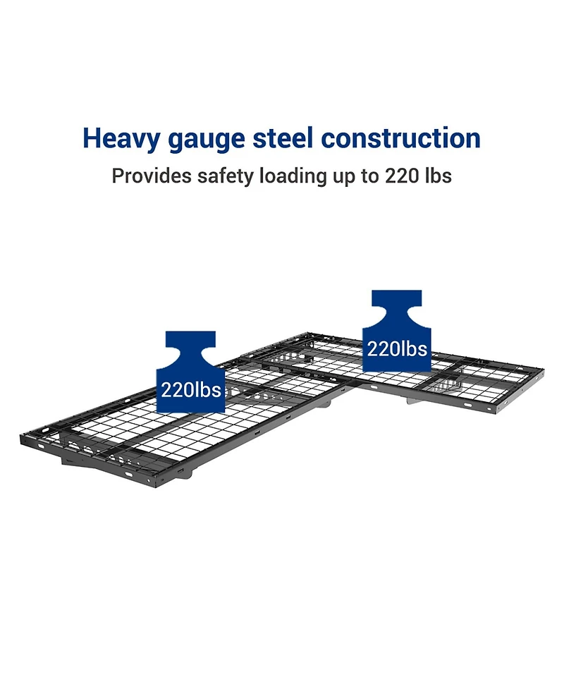 FlexiMounts 48" Wall Mounted Steel Shelf with Corner Brackets - Garage Storage Rack