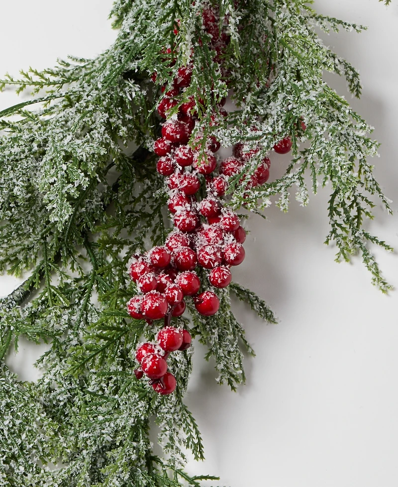 Holiday Lane Cozy Cabin Flocking Cedar Berries Pick, Macy's Exclusive