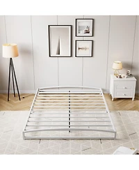 homfan Metal Platform Bed Frame with Arch Headboard and Footboard, Low Profile Steel Slat Support