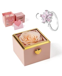 Gnuadz Preserved Rose Heart Necklace Gift Box
