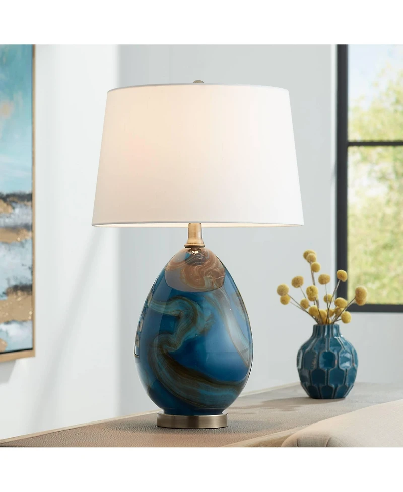 360 Lighting Swirl 22 1/2" High Art Glass 3-Way Table Lamp