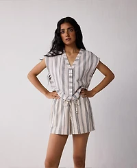 Reistor Women's Regular Drawstring Shorts Stripes