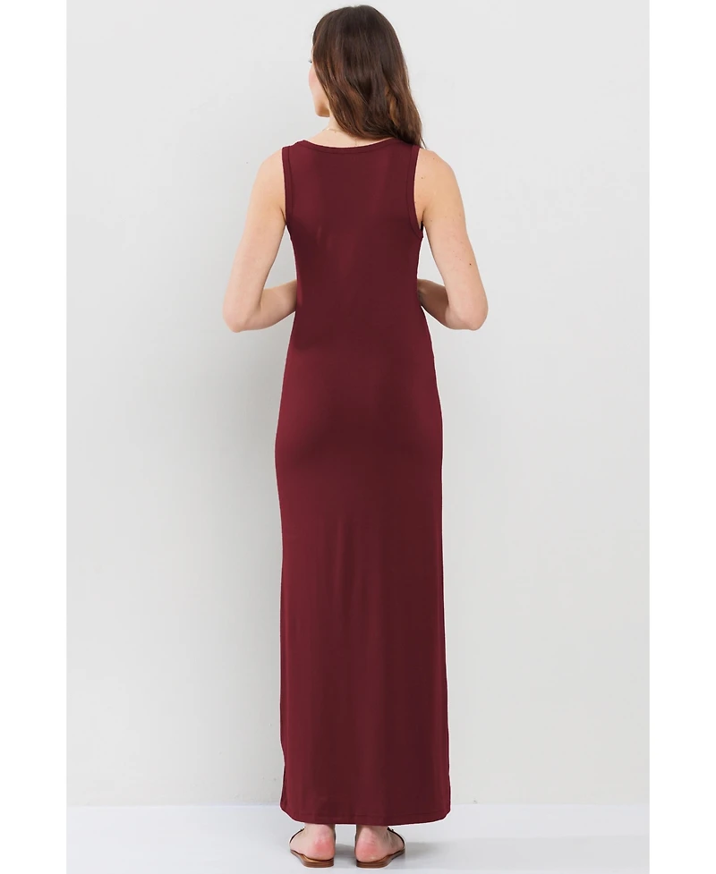 Hello Miz Maternity Scoop Neck Sleeveless Maxi Dress