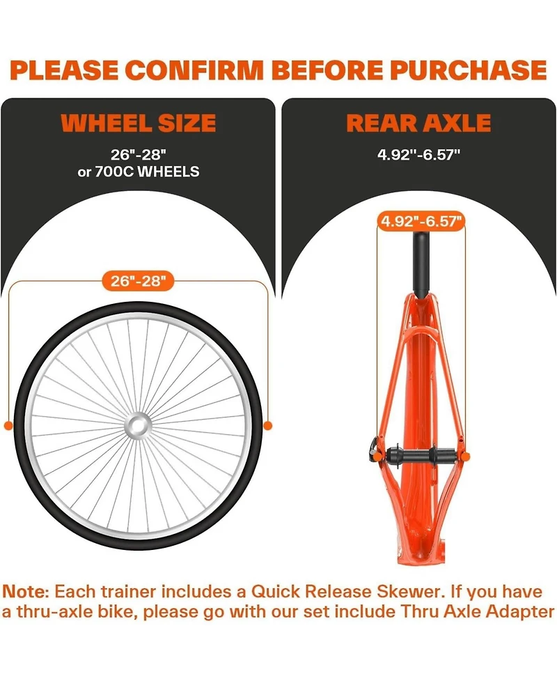 Sportneer Magnetic Bike Trainer Stand for 26–28 and 700C Wheels, 6-Level Resistance