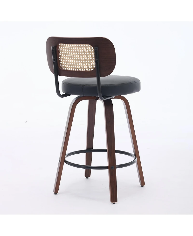 flynama 26" Rattan Counter Height Swivel Bar Stools Set of 2