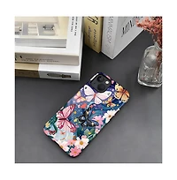 Gonez Case for iPhone 15 Plus - 2-in-1 Dual-Layer Shockproof Protection, Colorful Flower Art Glossy