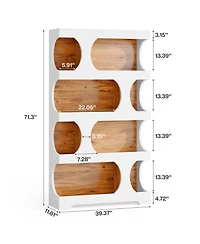 Tribesigns 71" Tall Bookcase Set of 2, 4-Tier S-Shaped Bookshelf, L Library Bookshelf Unit for Home Office Living Room Bedroom