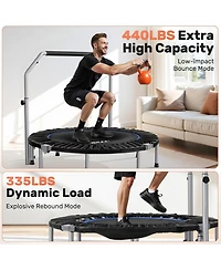 Bcan Foldable Rebounder Trampoline, 330LBS with Adjustable Padded Handle for Indoor/Outdoor Training