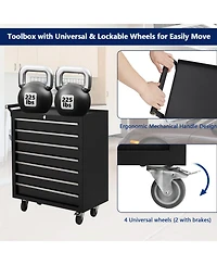 gaomon 7-Drawer Portable Tool Storage Cart, Rolling Tool Chest Cabinet, Lockable Toolbox Organizer