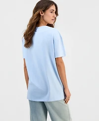 Rebellious One Juniors' Cotton London Big Ben Mineral-Wash Tee