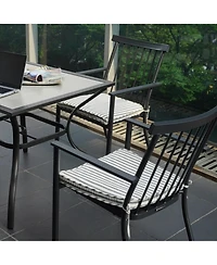 Yiortwo Set of 4 Patio Dining Chairs with Cushions, Stackable Wrought Iron Chairs