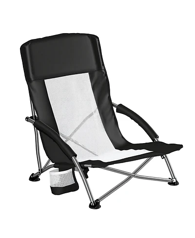 Yiortwo Portable Folding Camping Chair with Mesh Back, Lightweight Outdoor