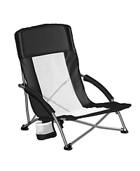 Yiortwo Portable Folding Camping Chair with Mesh Back, Lightweight Outdoor