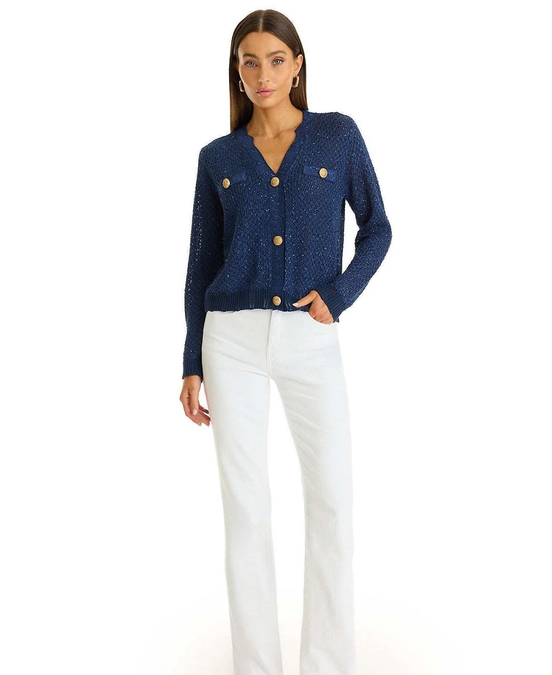 The Noli Shop Women's Shannon Sequin Cardigan Top