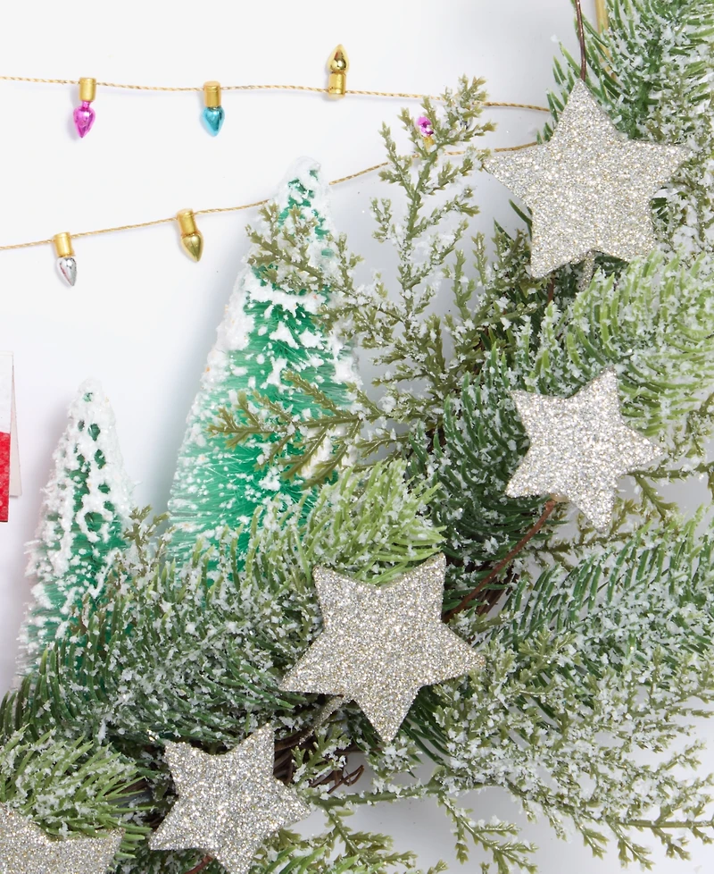 Holiday Lane Whimsy House in Greenery Led Half Wreath, Macy's Exclusive