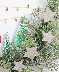 Holiday Lane Whimsy House in Greenery Led Half Wreath, Macy's Exclusive